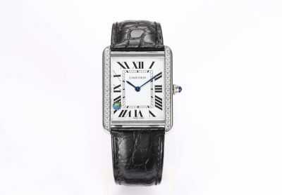 Cartier Tank 34.8*27.4mm for Medium 31*24.4mm for Small Italian Calfskin Leather Strap Quartz Movement Couple Watch